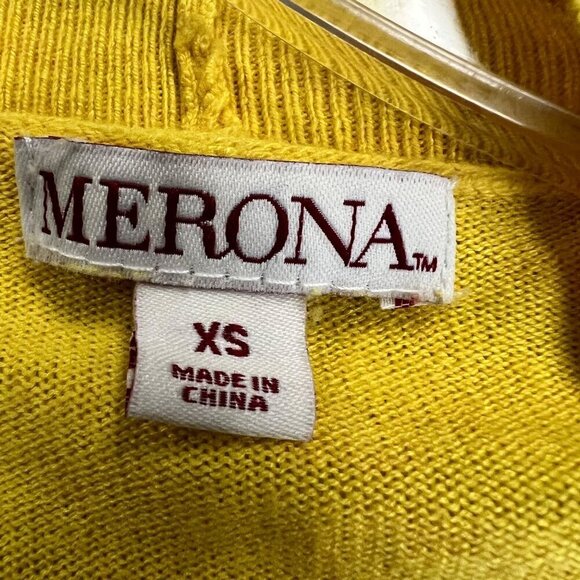 Merona Women's Open Front Long Sleeve Lightweight Cardigan Yellow Size XS - Picture 8 of 9